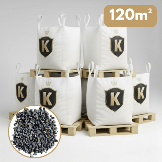 Gravillons concassés marbre bleu-gris 10/14 mm – pack 6 big bag +/- 1,5t – 120 m²
