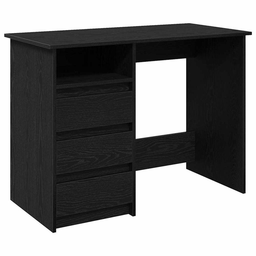 Bureau noir 102x50x75 cm bois d'ingénierie