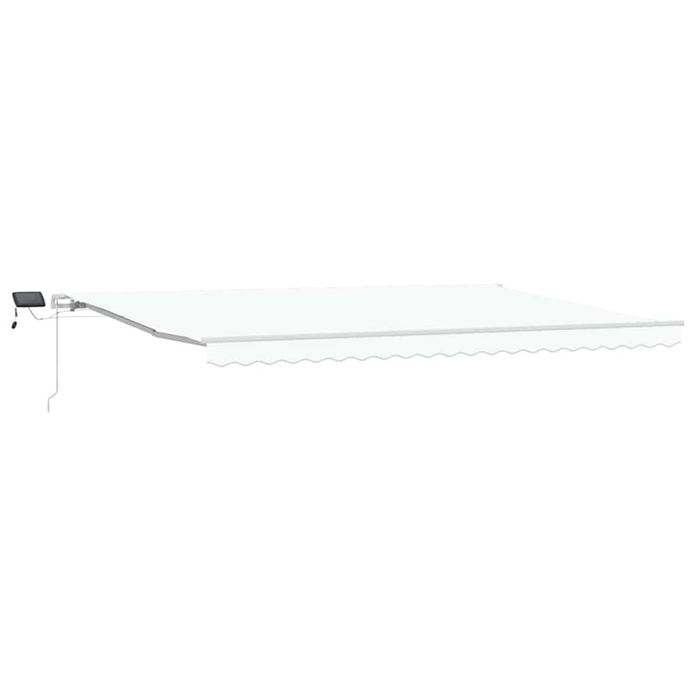 Auvent rétractable blanc 500 × 350 cm tissu et aluminium