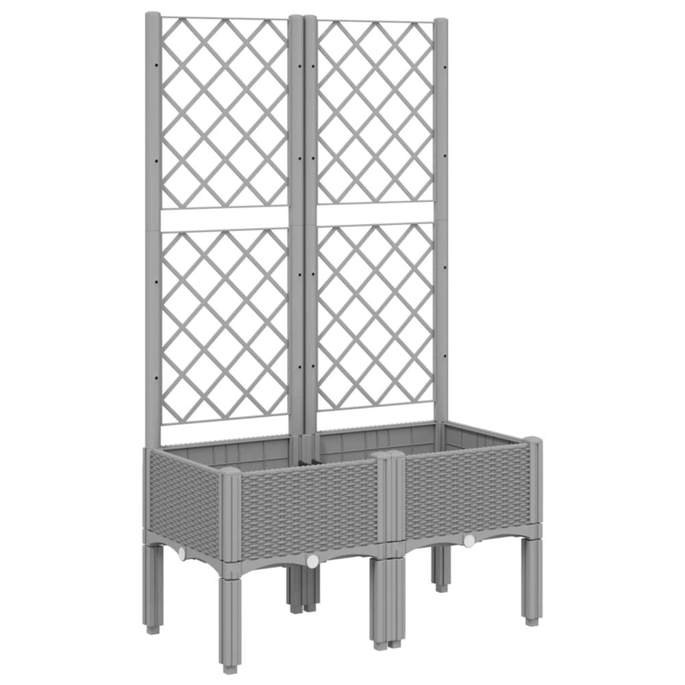 Jardinière d'extérieur avec treillis gris clair 80x40x142 cm pp