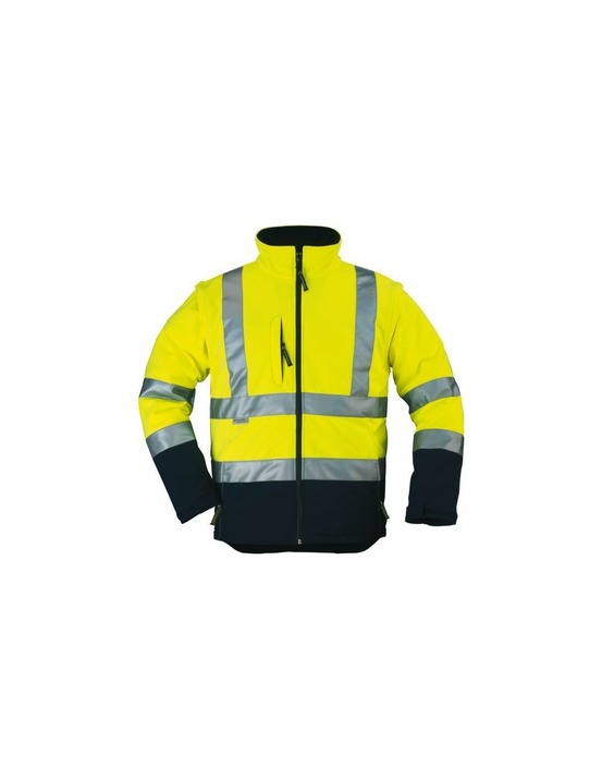 Veste hi-viz softshell 3m capuche integree orange marine taille xxl