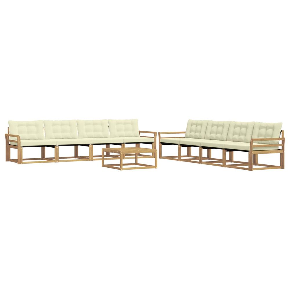 Ensemble de canapés d'extérieur 9 pc blanc et crème