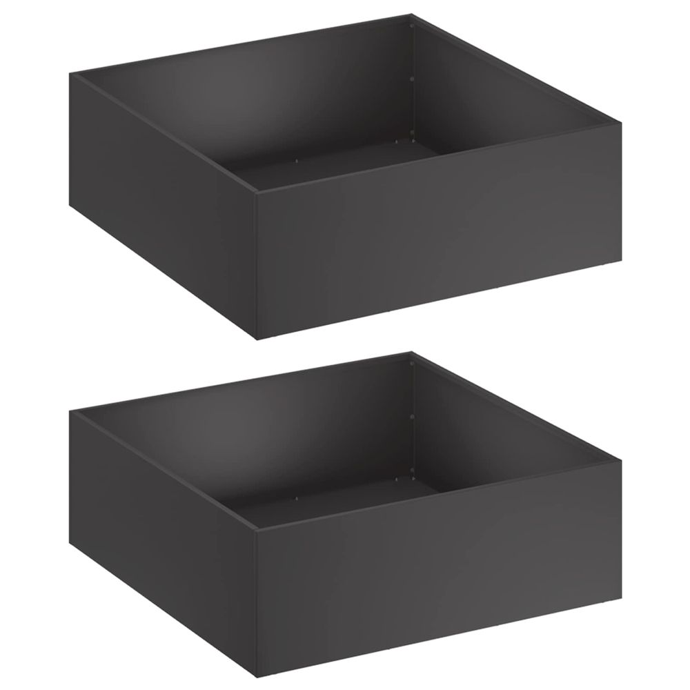 Cache-pot de jardin 2 pc noir 40 x 40 x 20 cm