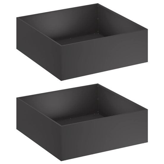 Cache-pot de jardin 2 pc noir 40 x 40 x 20 cm