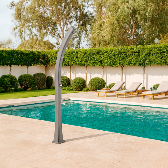 Douche solaire 25l 226cm pehd anticalcaire laiton robinet pied