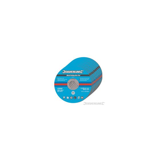 Silverline - disques plats à tronçonner le métal, 10 pcs - 115 x 3 x 22,23 mm