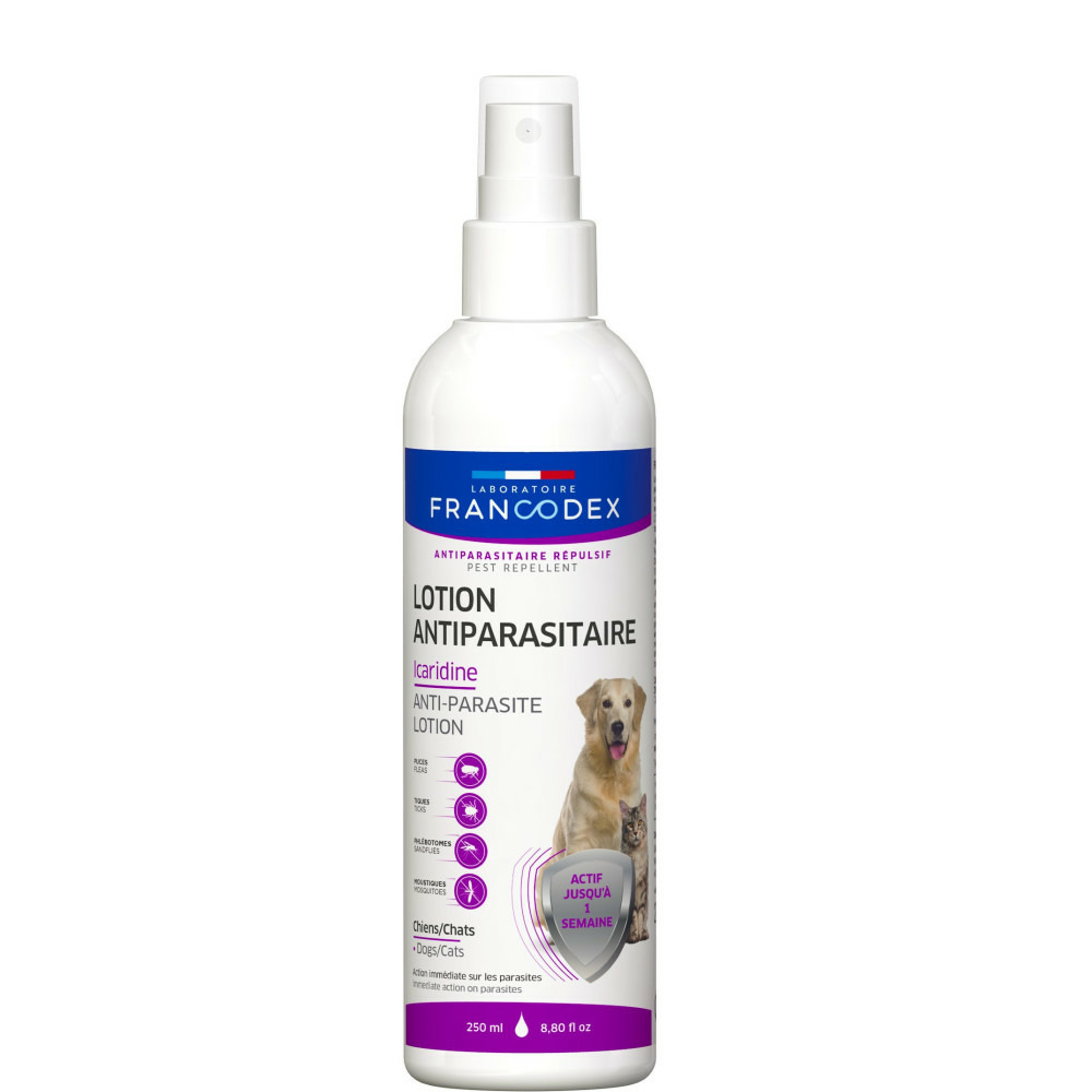 Lotion antiparasitaire icaridine 250 ml pour chat et chien