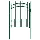 Portail de clôture avec pointes acier 100x125 cm vert