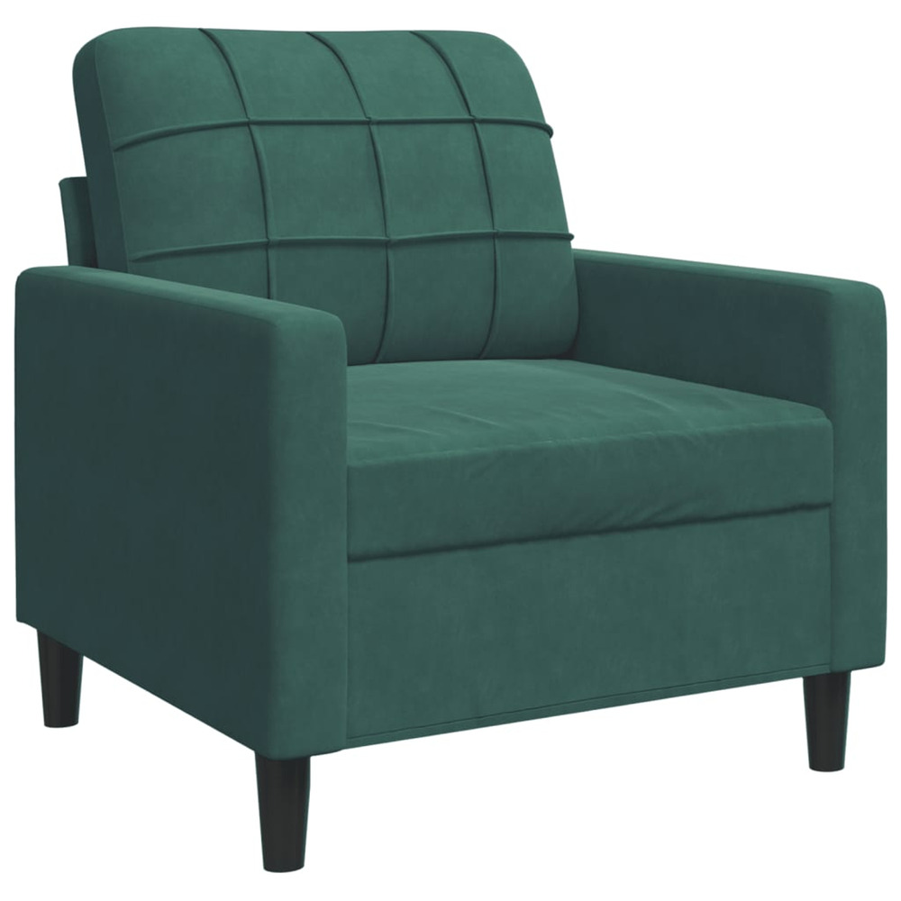 Fauteuil vert foncé 60 cm velours