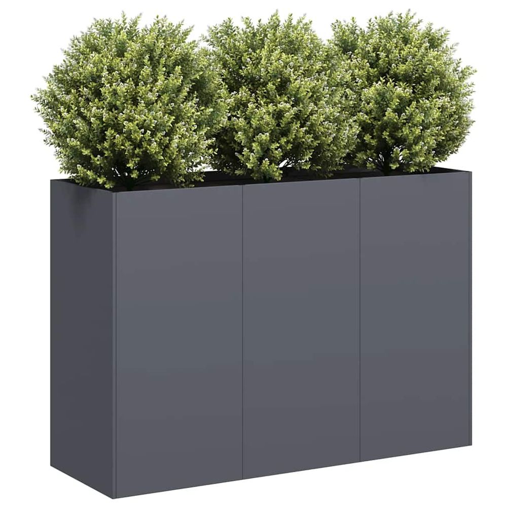 Grande jardinière acier potager surélevé anthracite 120x40x80 cm
