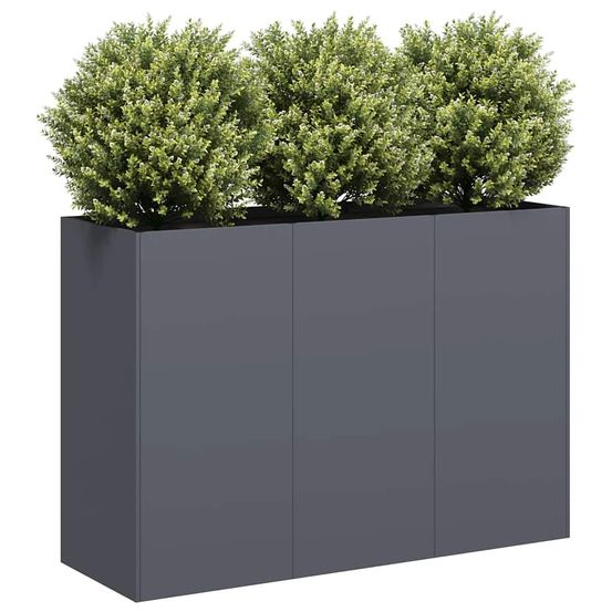 Grande jardinière acier potager surélevé anthracite 120x40x80 cm
