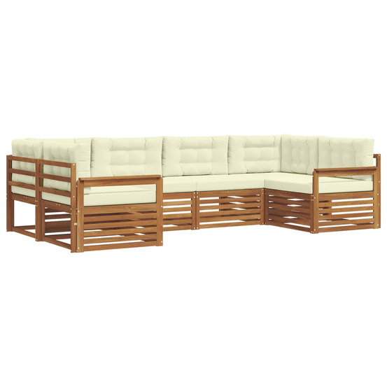 Ensemble de canapés d'extérieur 6 pcs naturel et crème