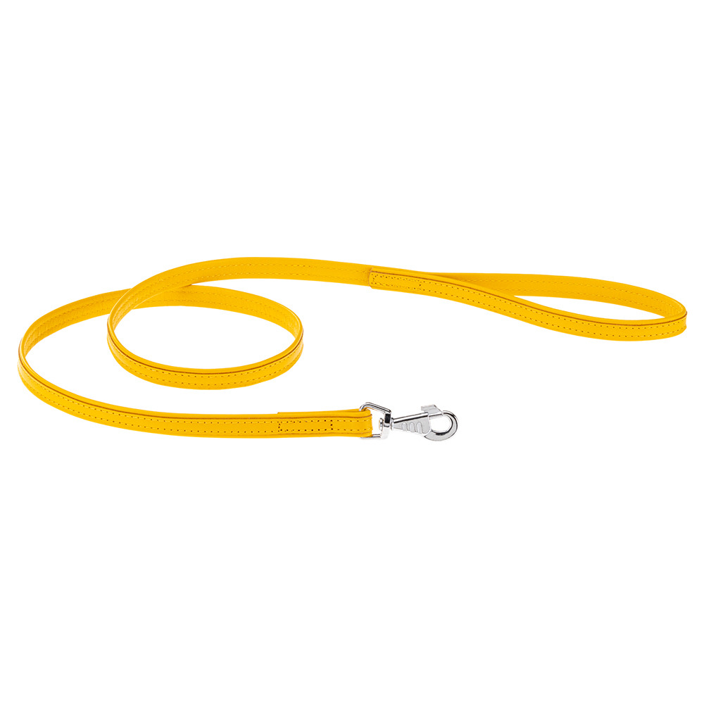 Laisse pour chiens vogue g15/120, cuir véritable, mousqueton en métal, jaune