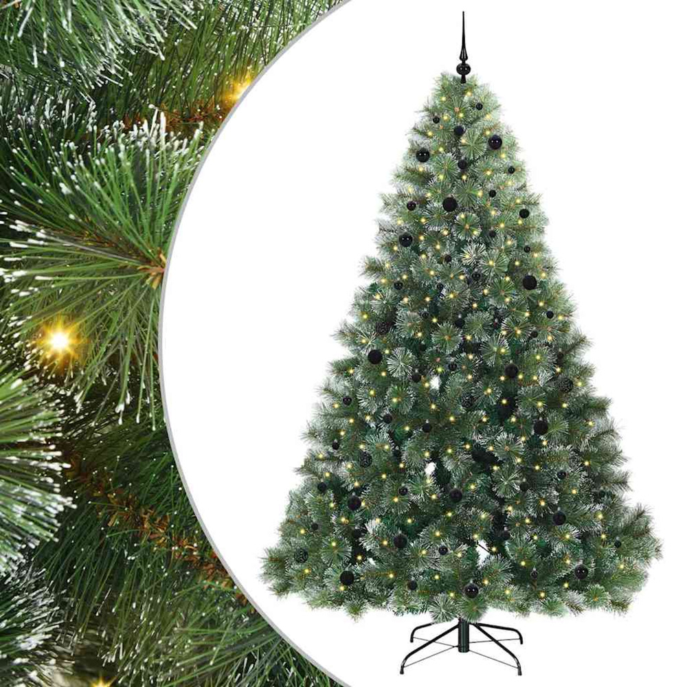 Sapin de noël artificiel avec 300 led vert 240 cm pe et pvc