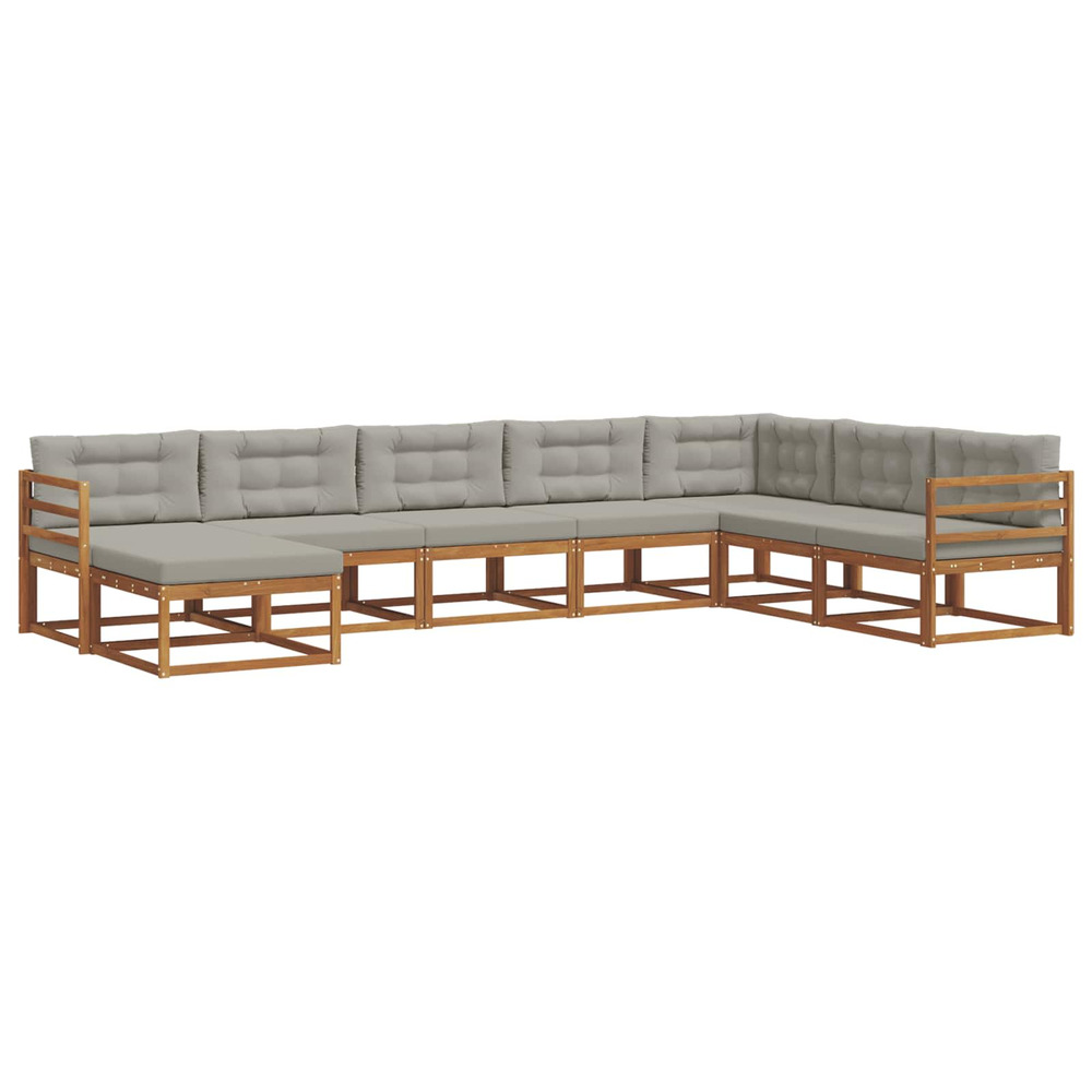 Ensemble de canapés d'extérieur 8 pcs gris naturel et clair