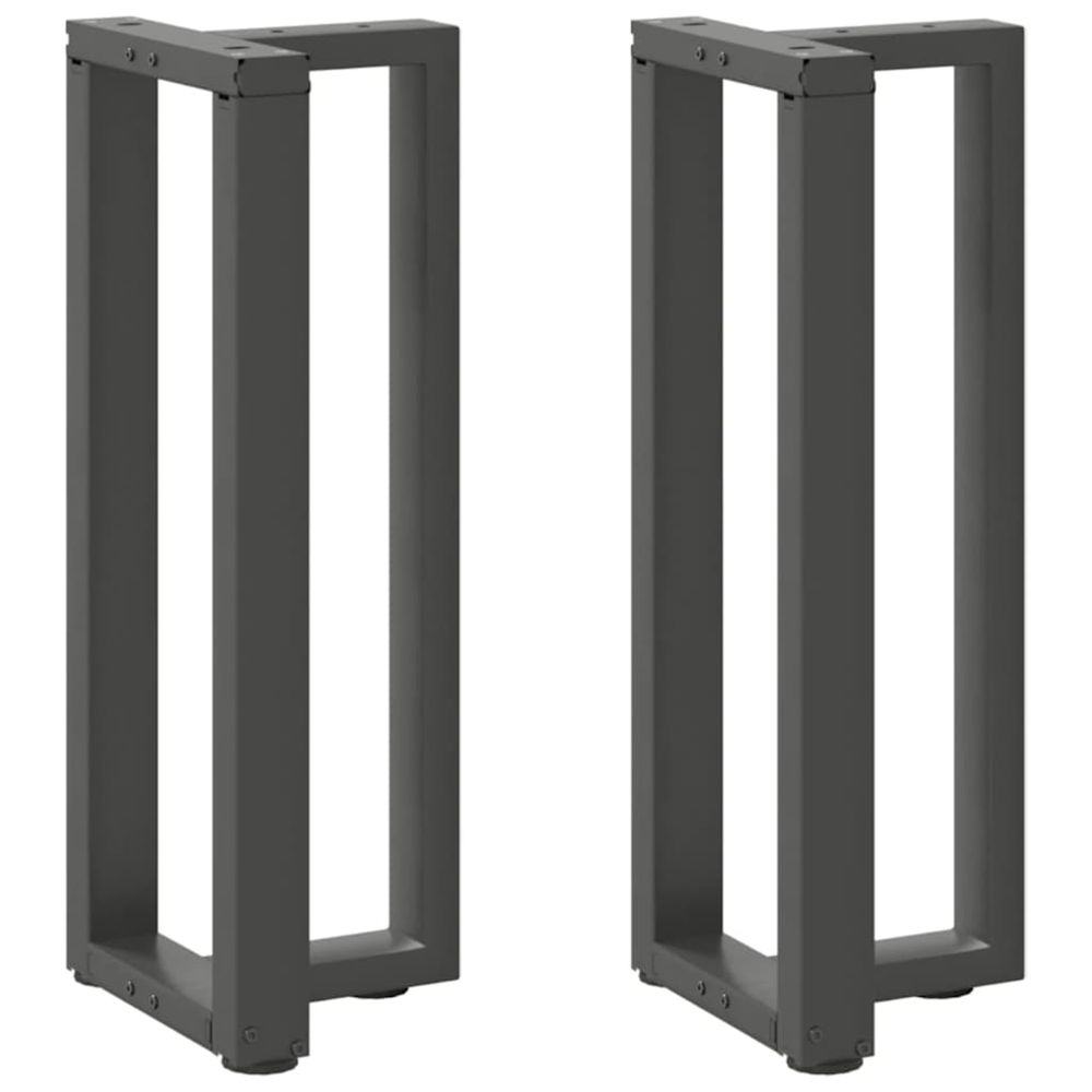 Pieds de table console en t, 2 pièces, anthracite, 38 x 25 x (72-73) cm, acier