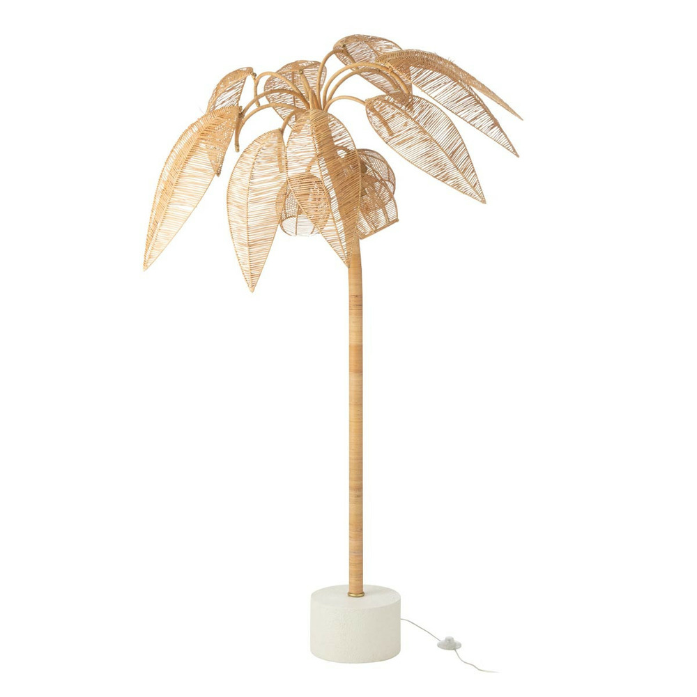 Lampadaire cocotier en rotin 
