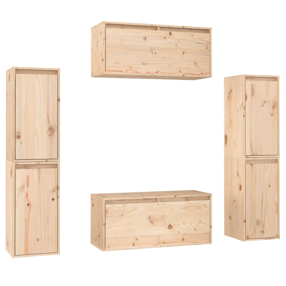 Meubles tv 6 pcs bois massif de pin