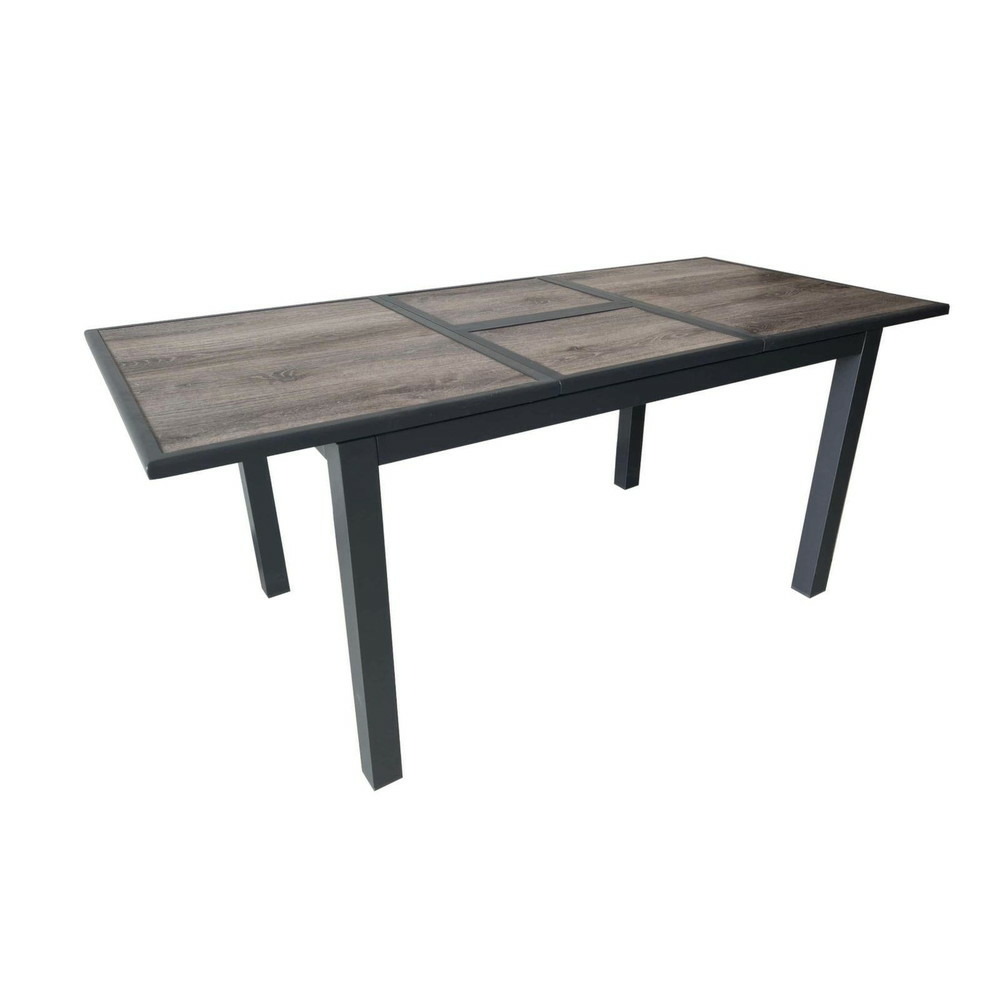 Table de jardin genes en aluminium 60/220 x 74 x 90 cm - plateau spc - graphite/gris