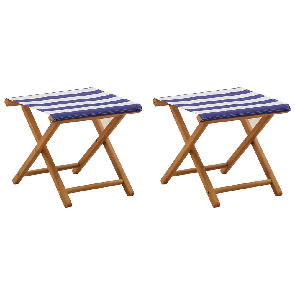 Chaise longue 2 pc bois d'eucalyptus massif bleu et blanc bain de soleil