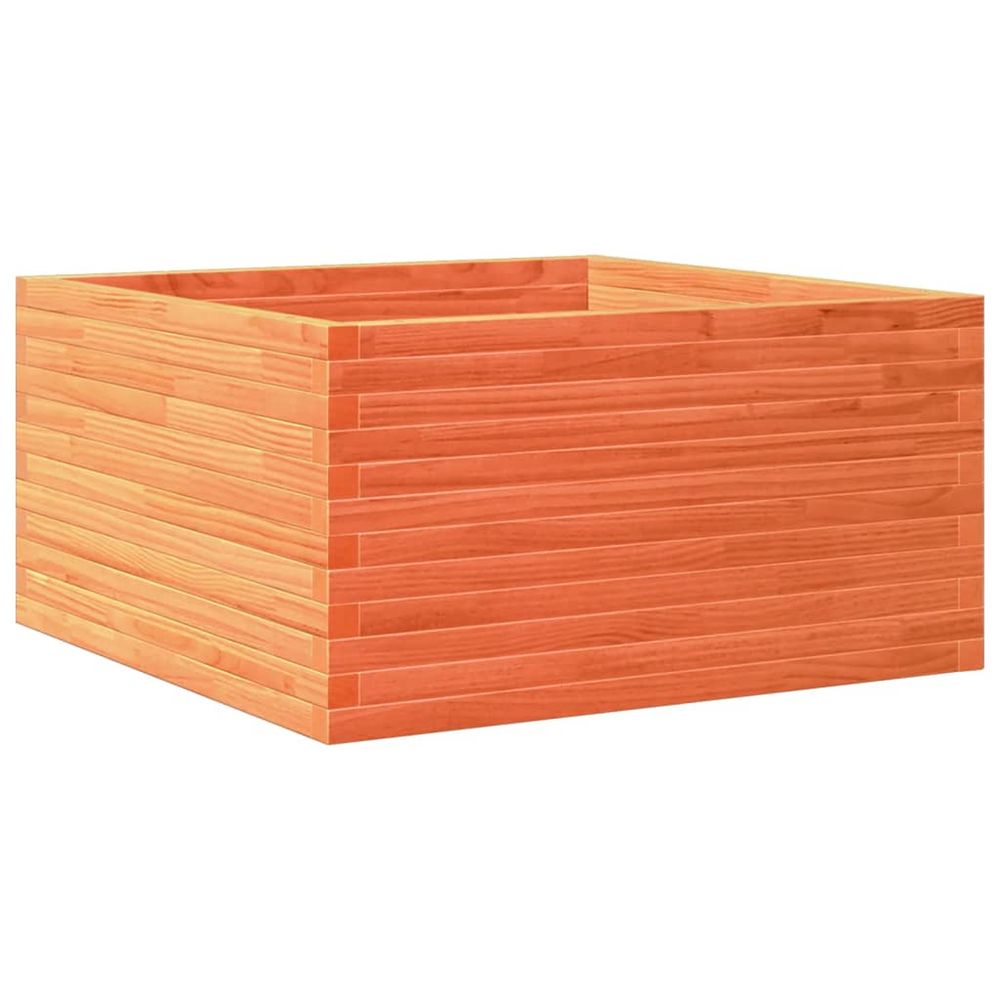Jardinière d'extérieur cire marron 90x90x46 cm bois de pin massif