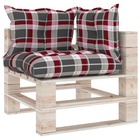 Canapé d'angle palette de jardin avec coussins bois de pin