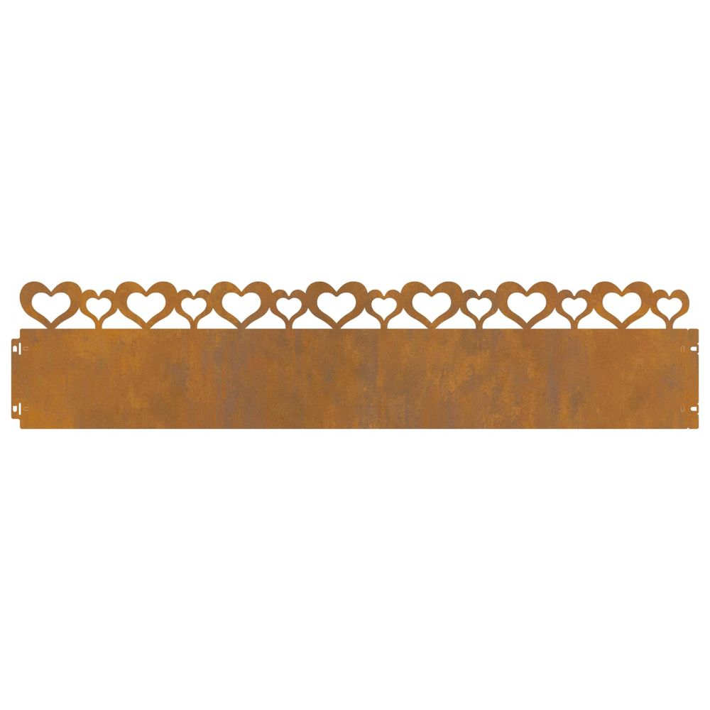Bordures de pelouse 20 pc 103 x 0,05 x 22 cm acier patiné