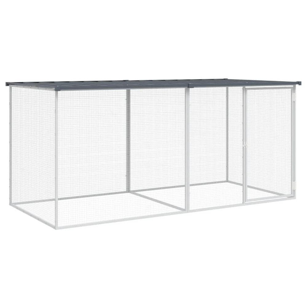 Cage à poulets avec toit anthracite 203 x 98 x 90 cm acier galvanisé