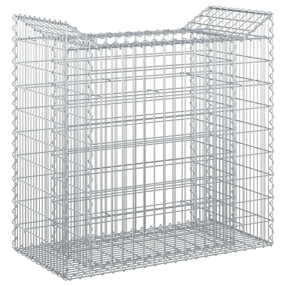 Lit surélevé gabion 50 x 100 x 100 cm acier galvanisé argenté