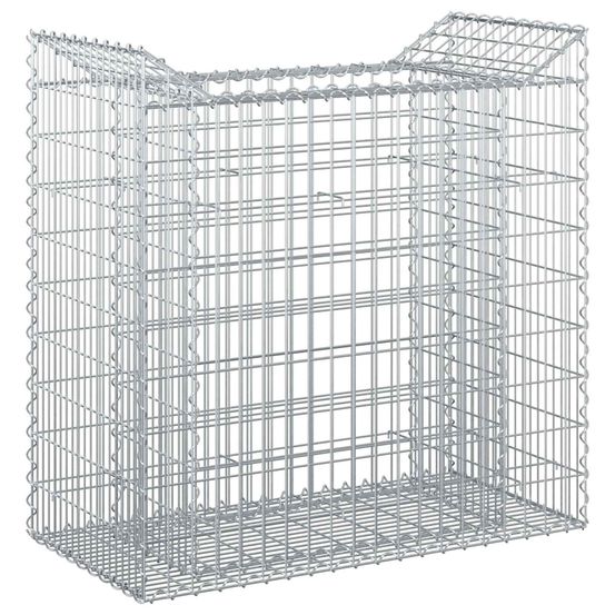 Lit surélevé gabion 50 x 100 x 100 cm acier galvanisé argenté