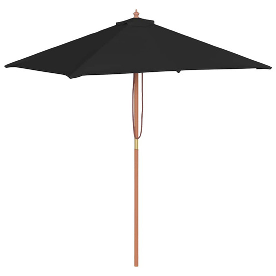 Parasol de jardin avec mât en bois noir 150x200 cm