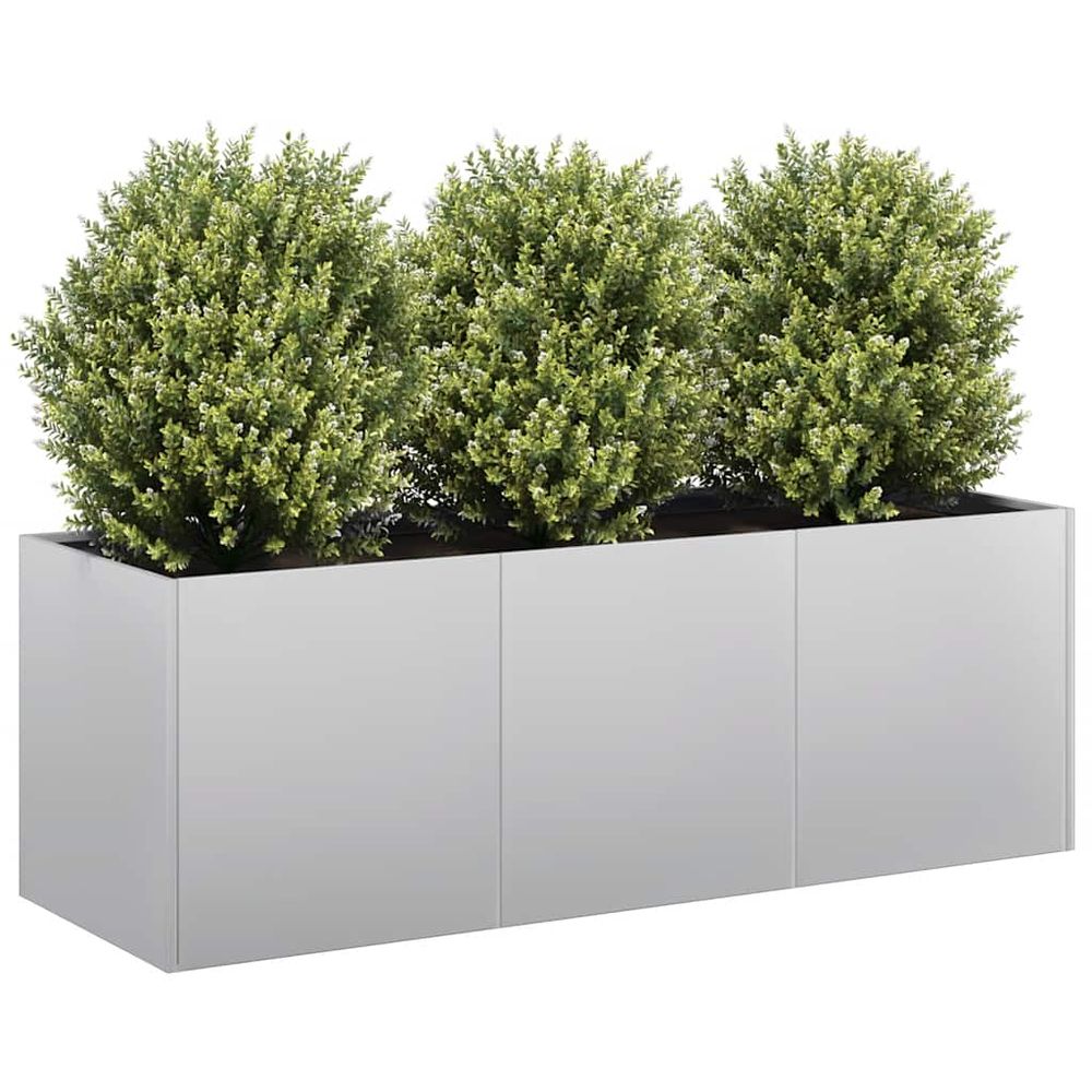 Grande jardinière acier galvanisé anti-rouille pour jardin 120x40cm