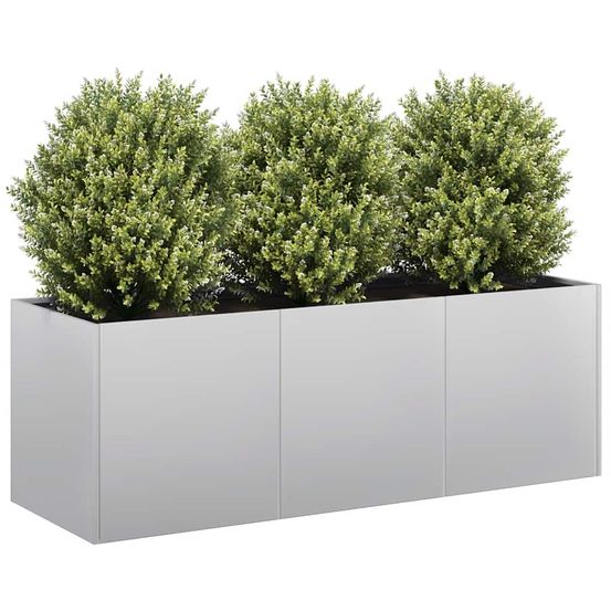 Grande jardinière acier galvanisé anti-rouille pour jardin 120x40cm