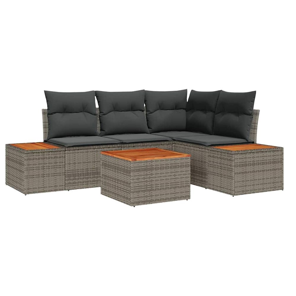 Ensemble de canapé de jardin 4 pc 4-nombre de places gris