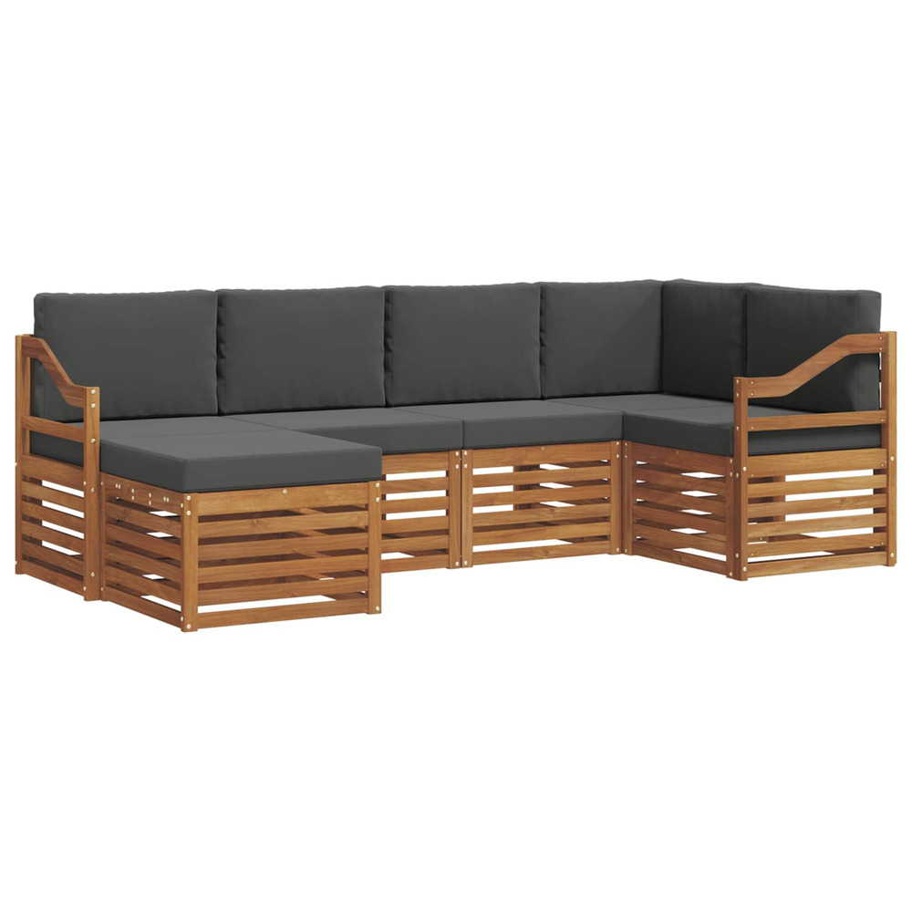 Ensembles de canapés avec coussin 6 pcs naturel et anthracite