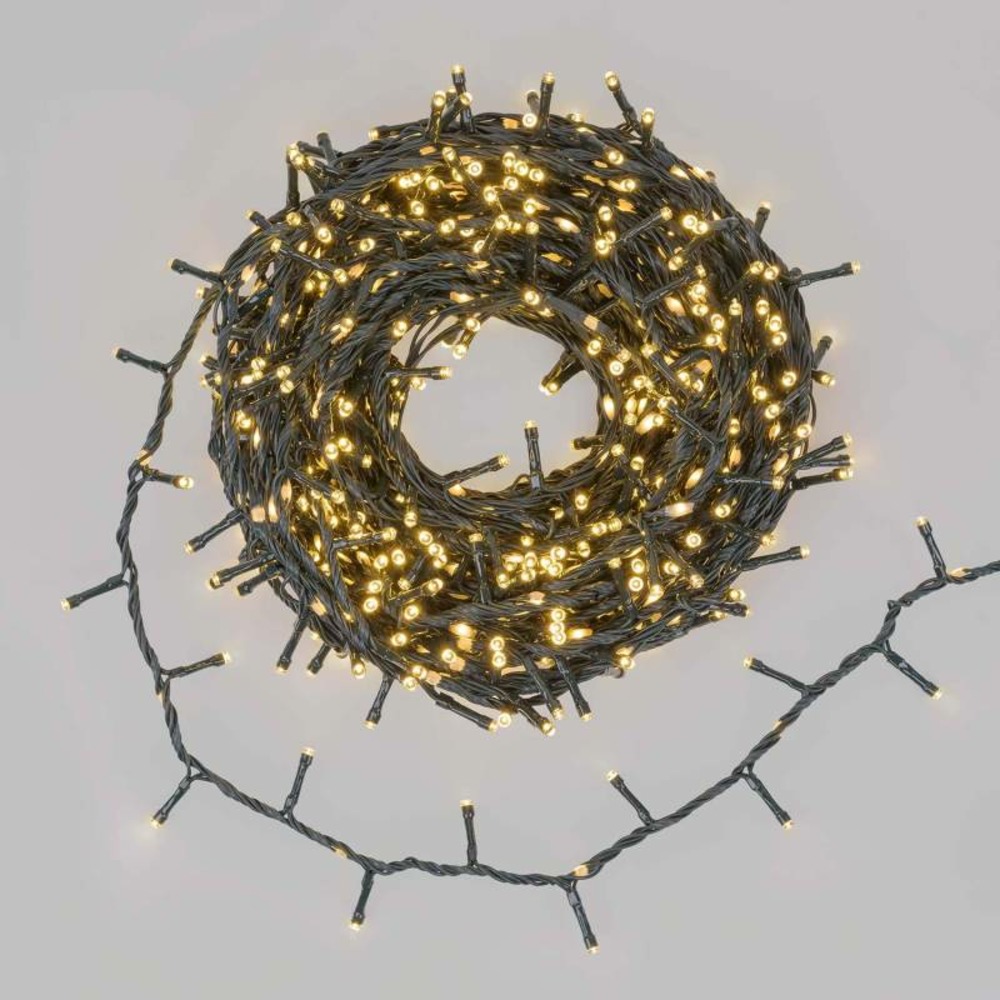 Guirlande mini boa effet défilant 30m 1660 led blanc chaud câble vert