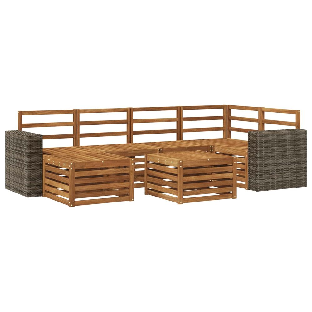 Ensemble de canapés d'extérieur 7 pc naturel polyester