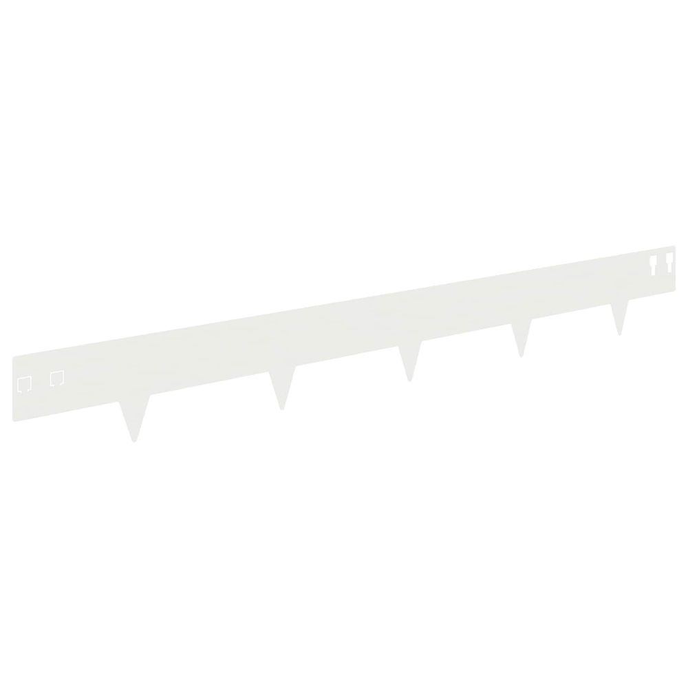 Bordure de pelouse 20 pc 100 x 12 cm acier blanc