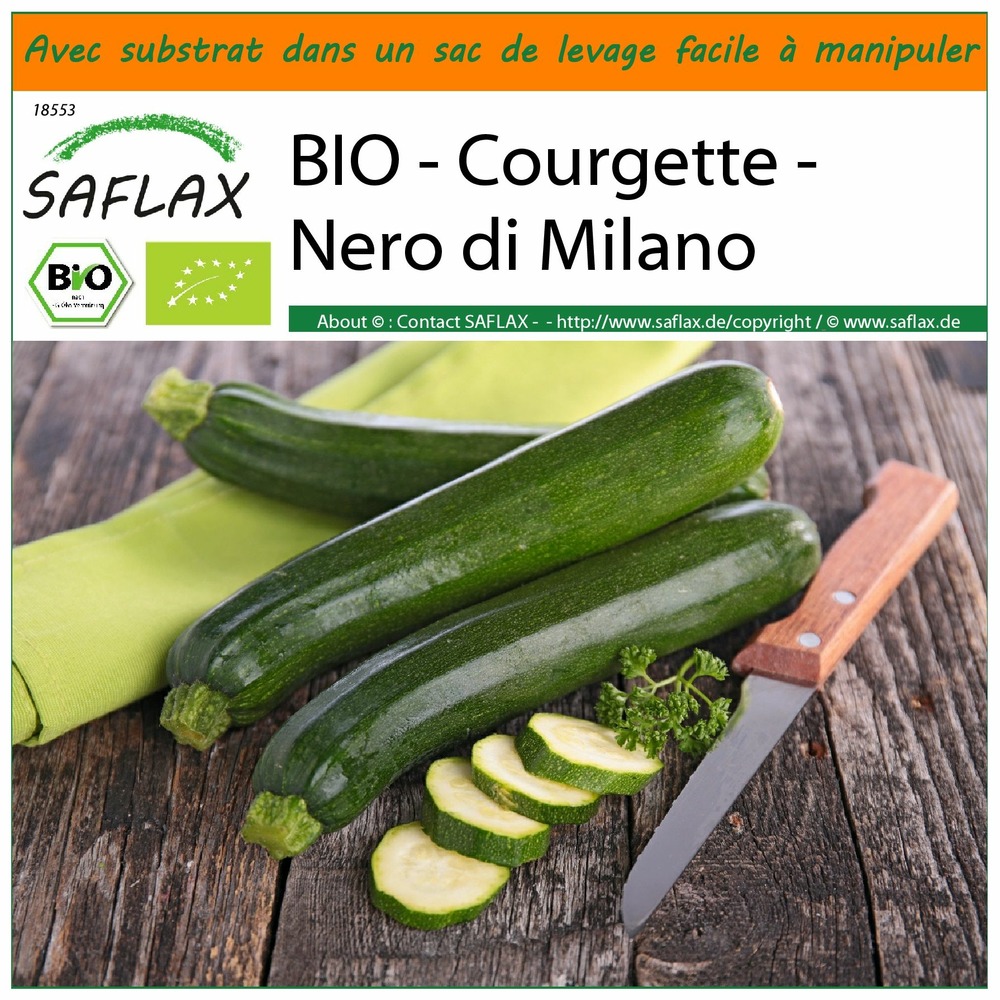 Garden in the bag - bio - courgette - nero di milano - 6 graines - cucurbita pepo