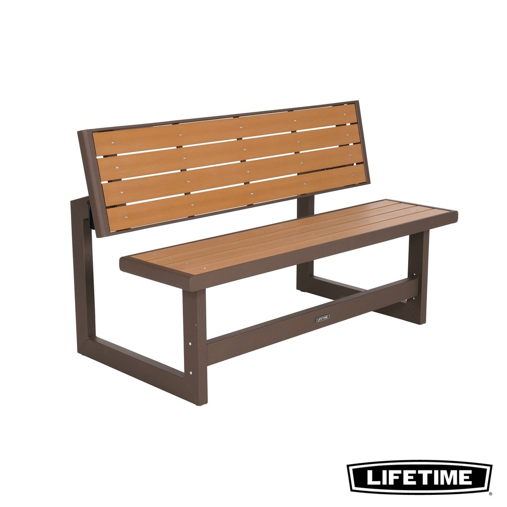 Banc convertible en table pique-nique marron (141 cm) LIFETIME #60054
