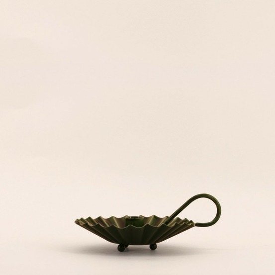 Bougeoir avec anneau en métal laqué