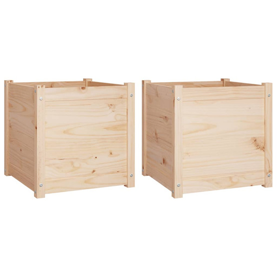 Jardinière d'extérieurs d'extérieur 2 pcs 50x50x50 cm bois de pin massif