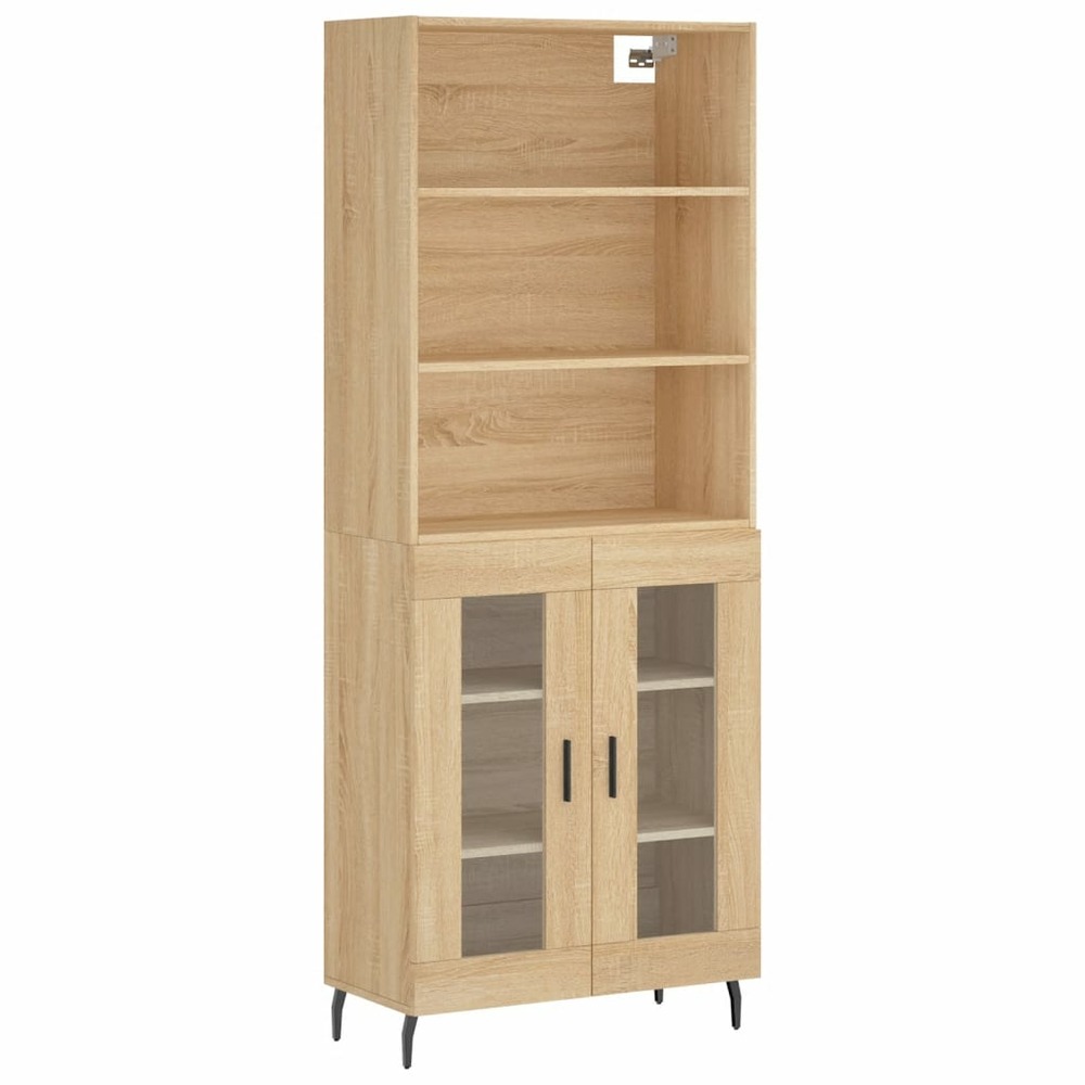 Buffet bahut commode armoire meuble de rangement organisateur cuisine salle de séjour salon haut sonoma 69,5 x 34 x 180 cm bo
