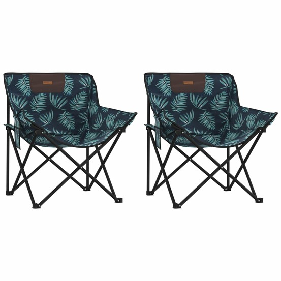 Chaise de camping avec poche pliable lot de 2 motif de feuille