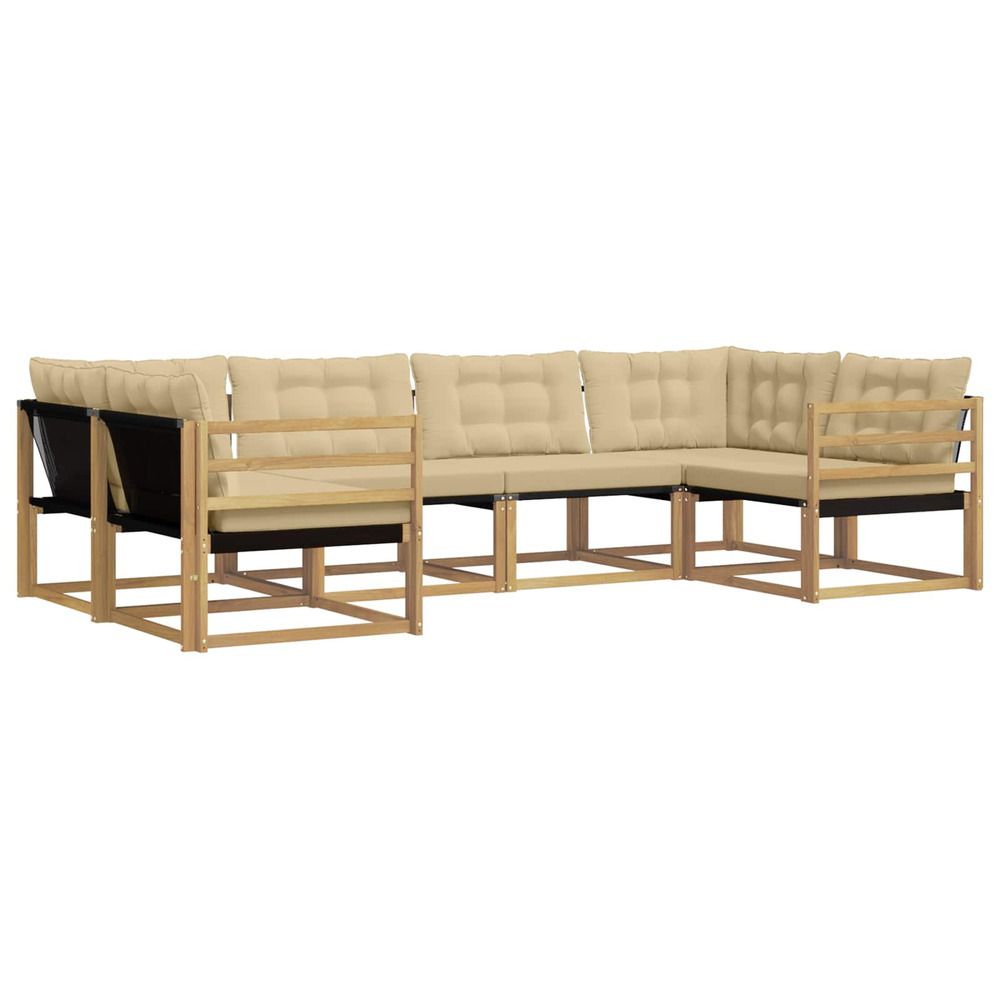 Ensemble de canapés d'extérieur 6 pc blanc et beige