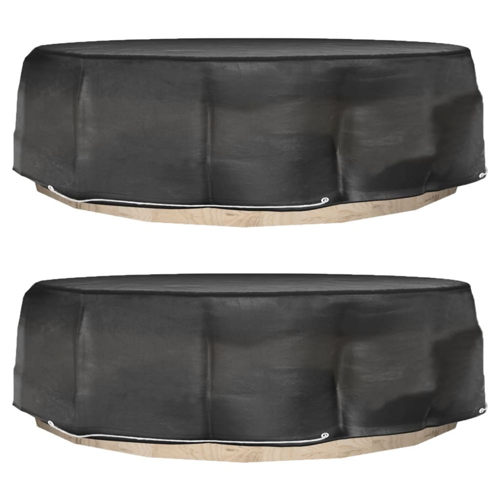 Housses pour salon îlot 2 pcs 8 œillets ø188x50 cm rond