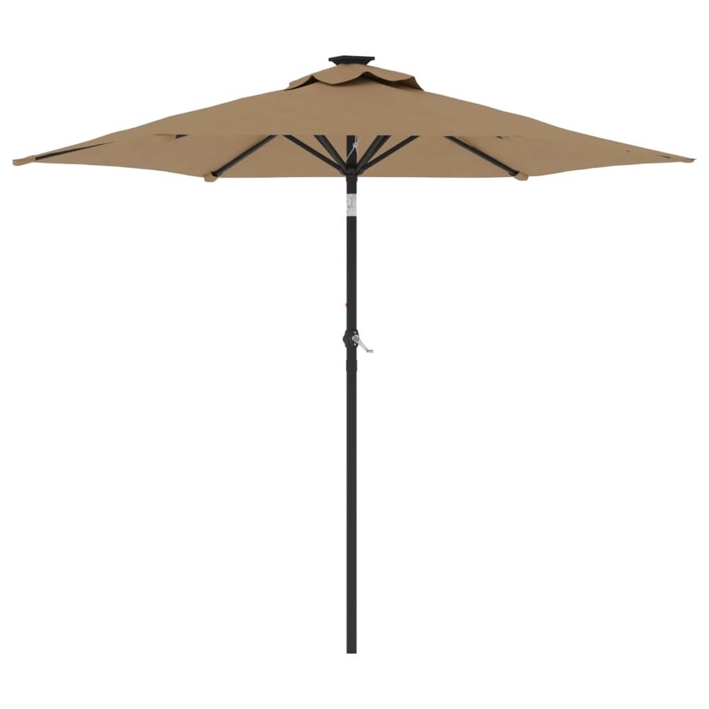 Parasol de jardin avec mât en acier taupe 225x225x212 cm
