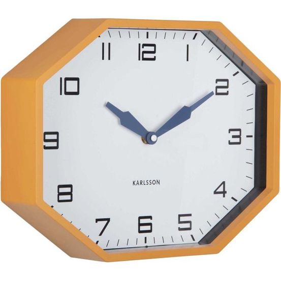 Horloge murale octogonale en résine factory jaune