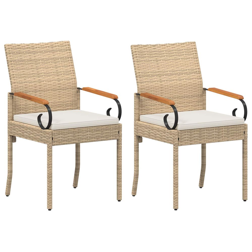 Chaises de jardin 2 pc beige et blanc crème