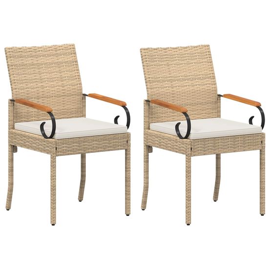 Chaises de jardin 2 pc beige et blanc crème